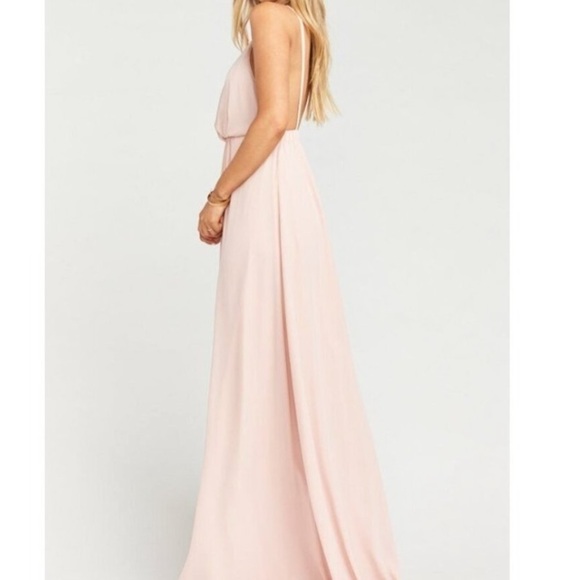 Show Me Your MuMu Amanda Maxi Dress NWT Women’s Large Dusty Blush Crisp Wedding - Picture 2 of 5